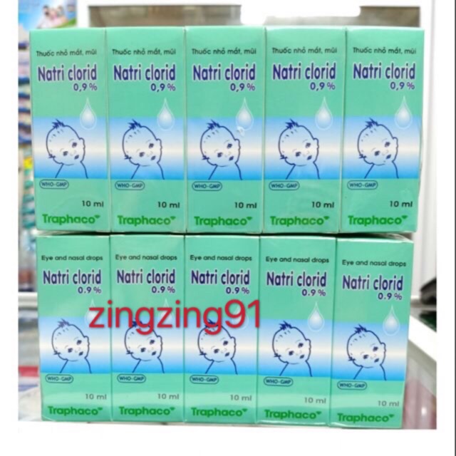 Lốc 10 lọ nước muối sinh lý Nacl 0,9% nhỏ mắt,mũi cho trẻ sơ sinh