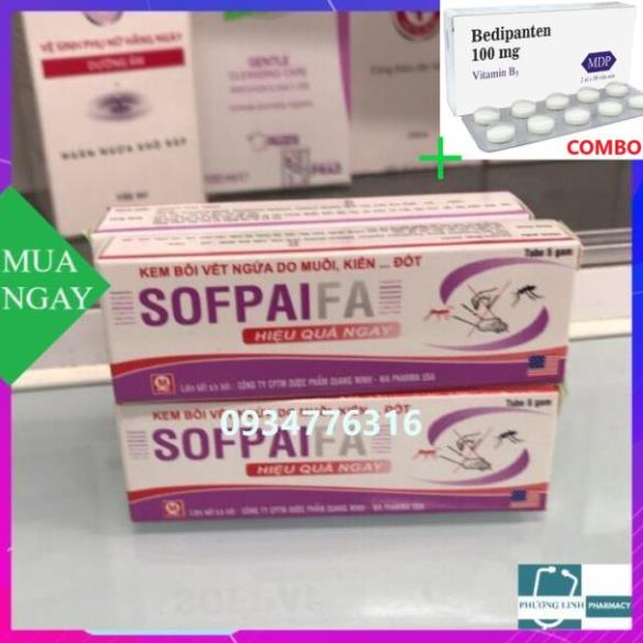 Combo Bedipanten 100mg +  SOFPAI FA kem bôi muỗi đốt, côn trùng đốt