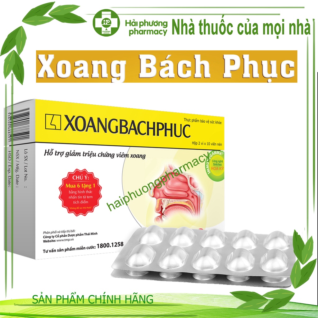 Xoang Bách Phục hỗ trợ giảm mũi xoang - Có tem tích điểm