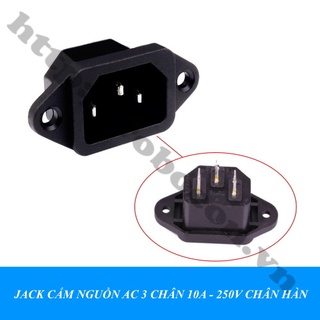Jack cắm nguồn ac 3 chân 10a - 250v chân hàn