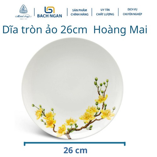 Dĩa tròn ảo Minh Long 26 cm Daisy IFP Hoàng Mai
