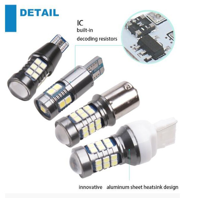 1 Chiếc Bóng Đèn LED T15 W16W T10 LED W5W T20 7440 1156 BA15S DC 12V Siêu Sáng Cho Xe Ô Tô