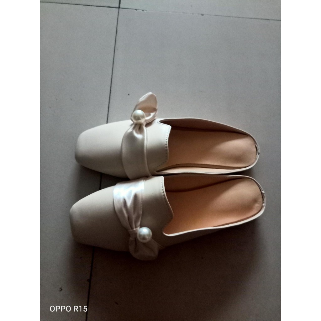 Giày Sục - Dép Sục nữ da dây lụa vạt chéo đính hạt