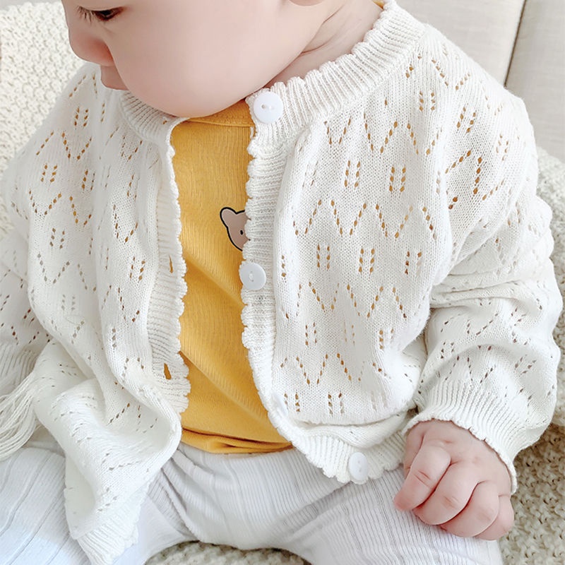 Áo Khoác Cardigan Cotton Mỏng Thời Trang Mùa Hè Dành Cho Bé Gái