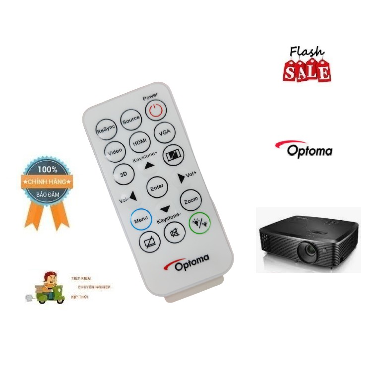 Remote Điều khiển máy chiếu Optoma- Hàng chính hãng mới 100% Tặng kèm Pin