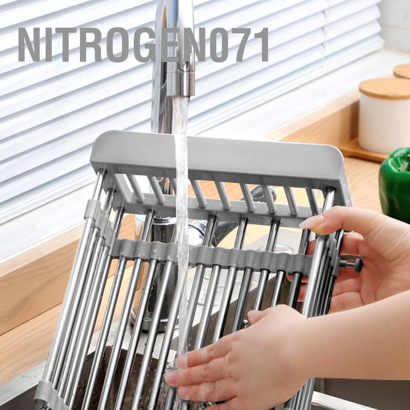 Nitrogen071 Trên bộ lọc bồn rửa Thiết kế bằng thép không gỉ có thể thu vào chịu tải mạnh Chậu chén cho các món ăn rau củ quả