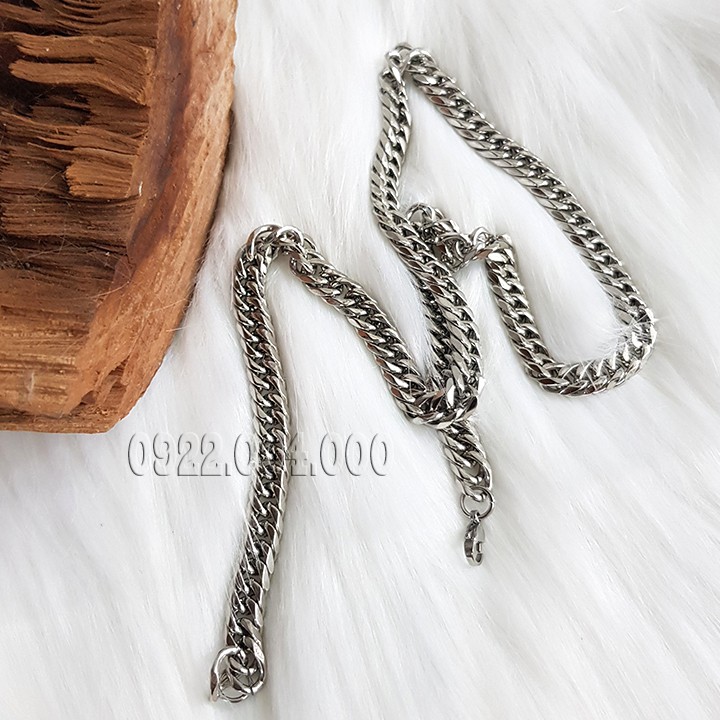Dây chuyền xích đôi giác cạnh bảng 9mm, dây chuyền nam DZ1718.