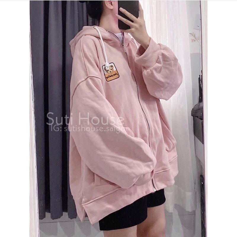 AK11_Áo Khoác Bomber_Tay Cánh Dơi Phồng Phom Rộng_Chất Nỉ Bông Ngoại Nhập Không Xù Lông_Hàng May 2 Lớp Nón Siêu Kute