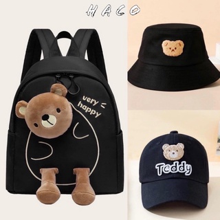 Balo cho bé mầm non mẫu giáo gấu nâu Teddy mới 2022 siêu nhẹ chống nước chống cho bé