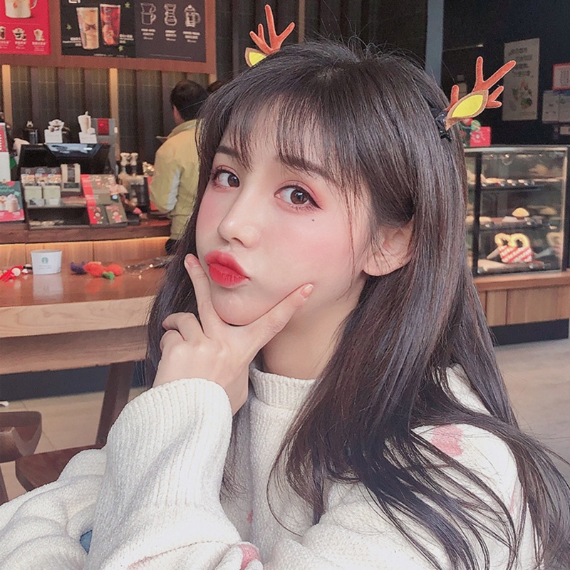 Cặp kẹp tóc hình sừng tuần lộc thời trang cho giáng sinh