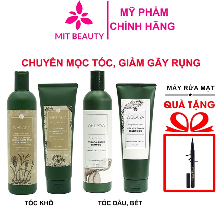Bộ Dầu Gội Gừng Weilaiya Ngăn Rụng Kích Mọc Tóc Giảm Rụng Tóc Cho Tóc Dầu Và Tóc Khô