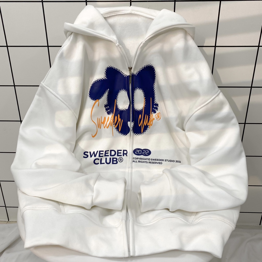 Áo Khoác Hoodie CAT Nam Nữ Unisex Form Rộng Phối Zip Vải Nỉ Bông Dày Dặn - GIDI