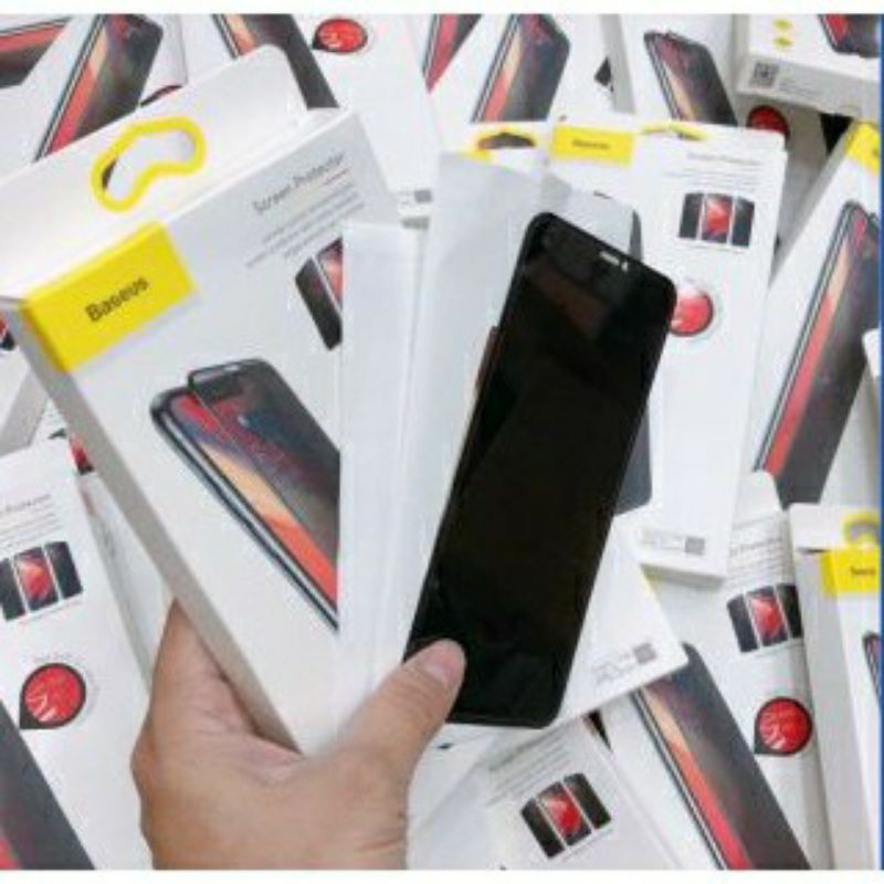 Combo 2 miếng Kính cường lực iphone X/XS/XS MAX/11 PRO/11 PRO MAX chống nhìn trộm, chống bụi màn loa CHÍNH HÃNG BASEUS