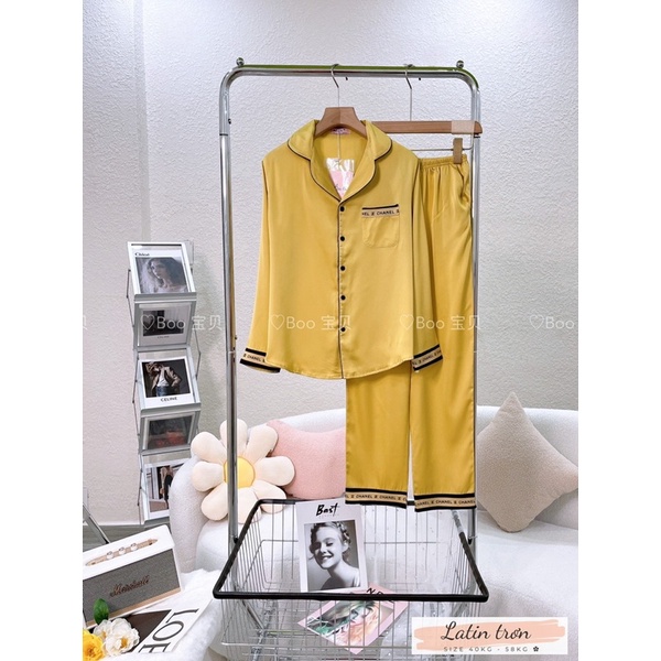 Đồ bộ nữ pijama lụa latin trơn TDQD in viền siêu đẹp Boo Boo
