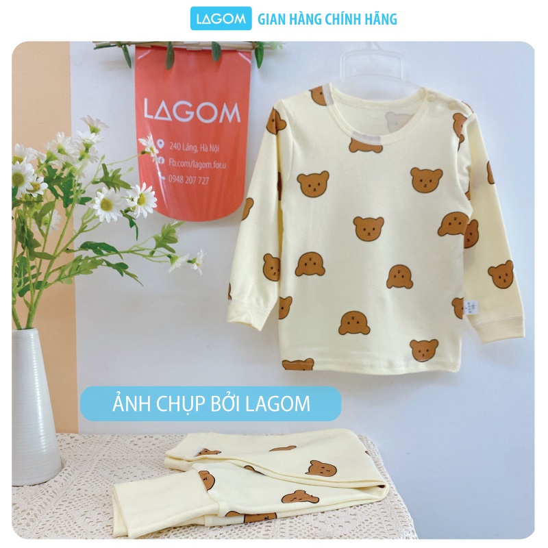[COTTON ĐANH MỊN] Bộ Thu Đông Bé Trai Bé Gái Cotton Dài Tay Lagom