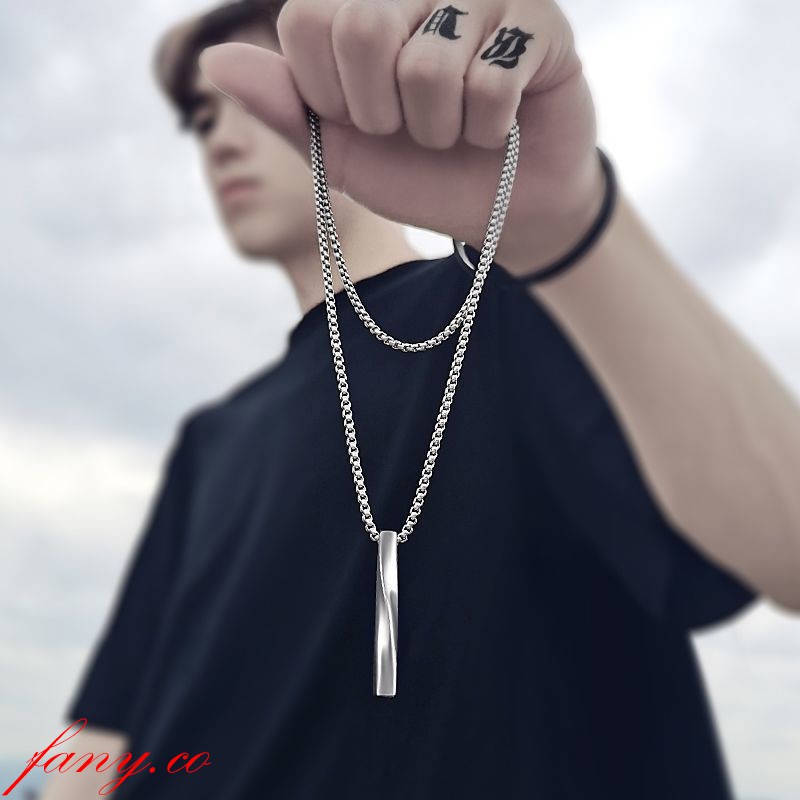 *Dây chuyền titan nam nữ hiphop cá tính kiểu dáng xoắn ốc*