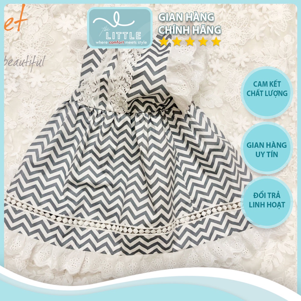 Đầm bé gái chấm bi ren ngực vai bèo vintage TL48 váy đầm trẻ em cotton thoáng mát, mềm mịn thoải mái khi mặc
