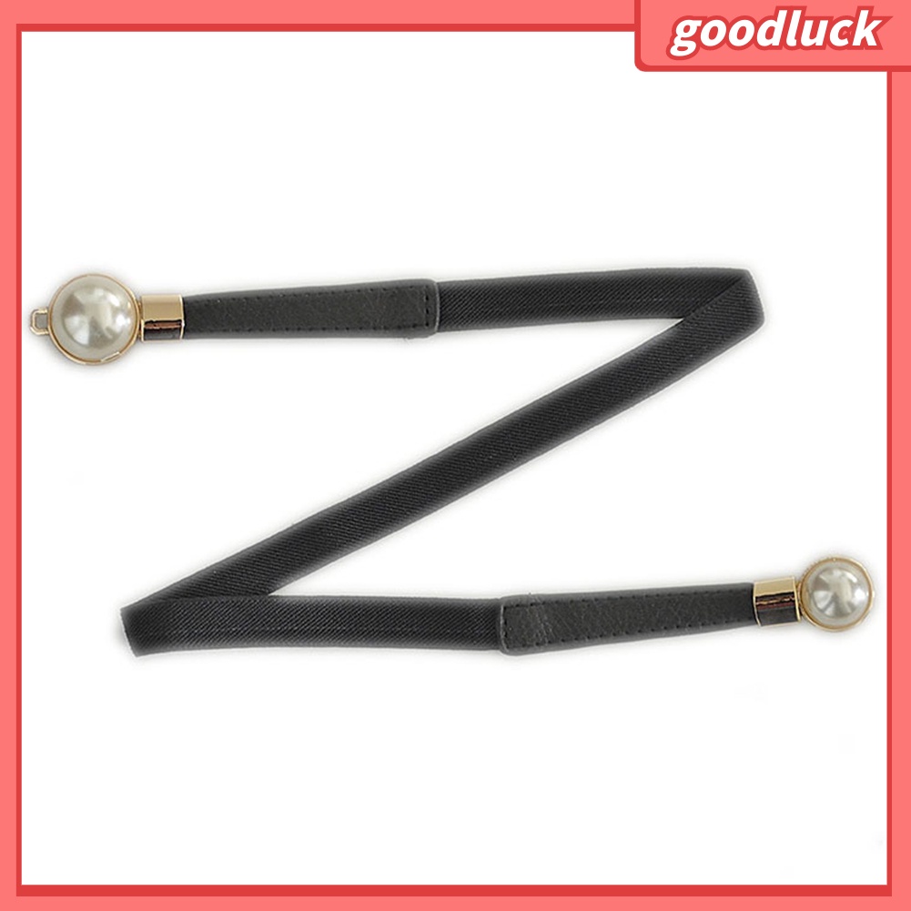 Thắt lưng mỏng đính ngọc trai giả thời trang