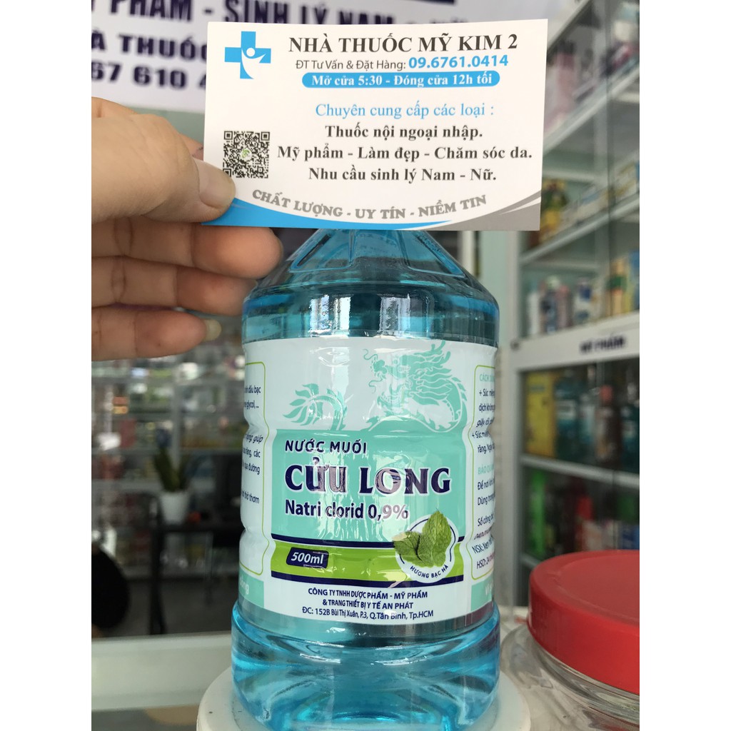Nước Muối Sinh Lý CỬU LONG chai 500ml - Hương BẠC HÀ Nhà Thuốc Mỹ Kim