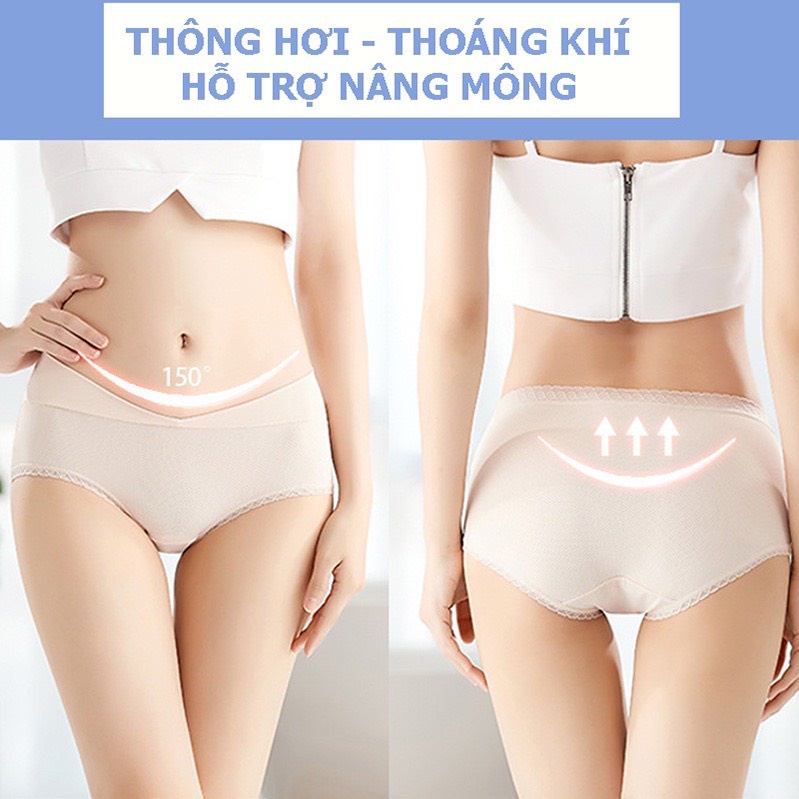 Quần lót bầu và sau sinh Chicmom cạp chéo kháng khuẩn có lỗ thông hơi A88