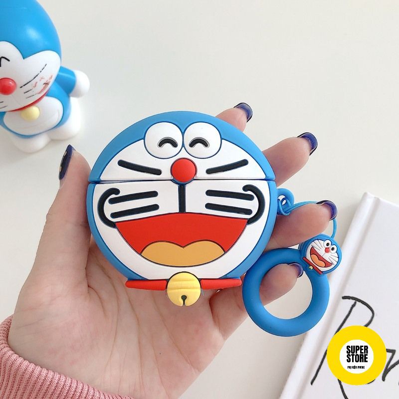 Case Vỏ Bao Airpods Đựng Tai Nghe Airpod 1 2 Pro Hình Doremon Siêu Dễ Thương
