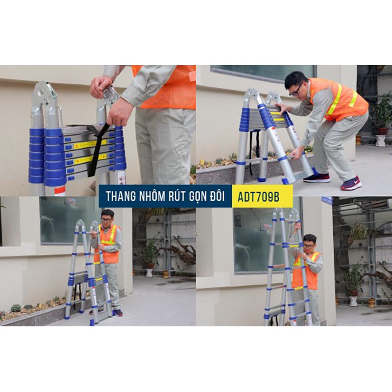 Thang nhôm chữ A rút gọn ADVINDEQ ADT709B