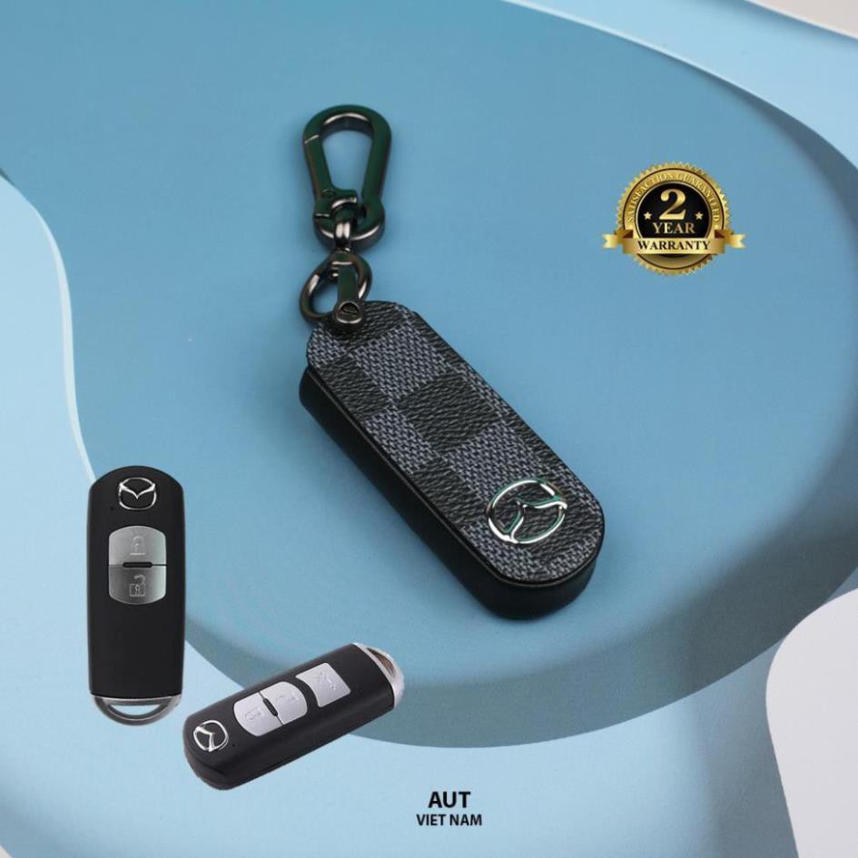 Bao da chìa khóa Smartkey Mazda da Canvas xẻ túi thích hợp xe Mazda 3, Mazda 6, Cx5, Cx8, Cx9