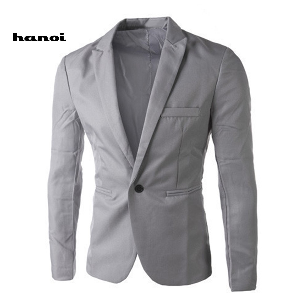 Hn HN HN♥Áo Khoác Blazer Màu Trơn Thời Trang Công Sở Cho Nam Giới
