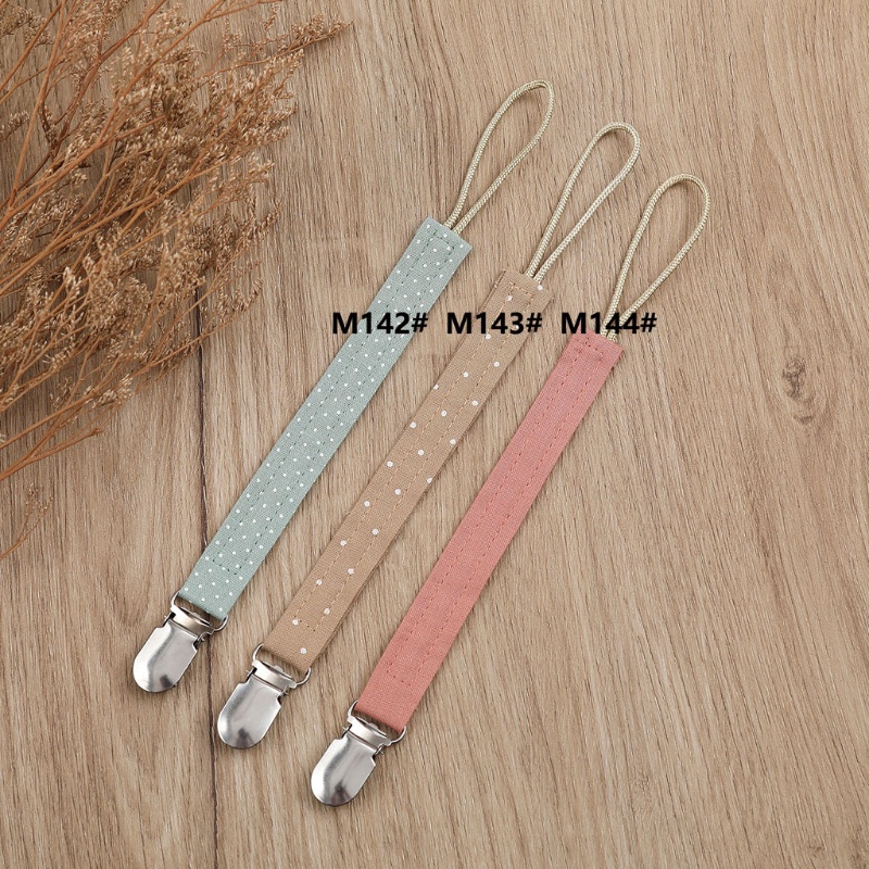 Giá Đỡ Núm Vú Giả Bằng Cotton Lanh Dễ Thương Có Dây Kẹp Cho Bé Trai / Gái