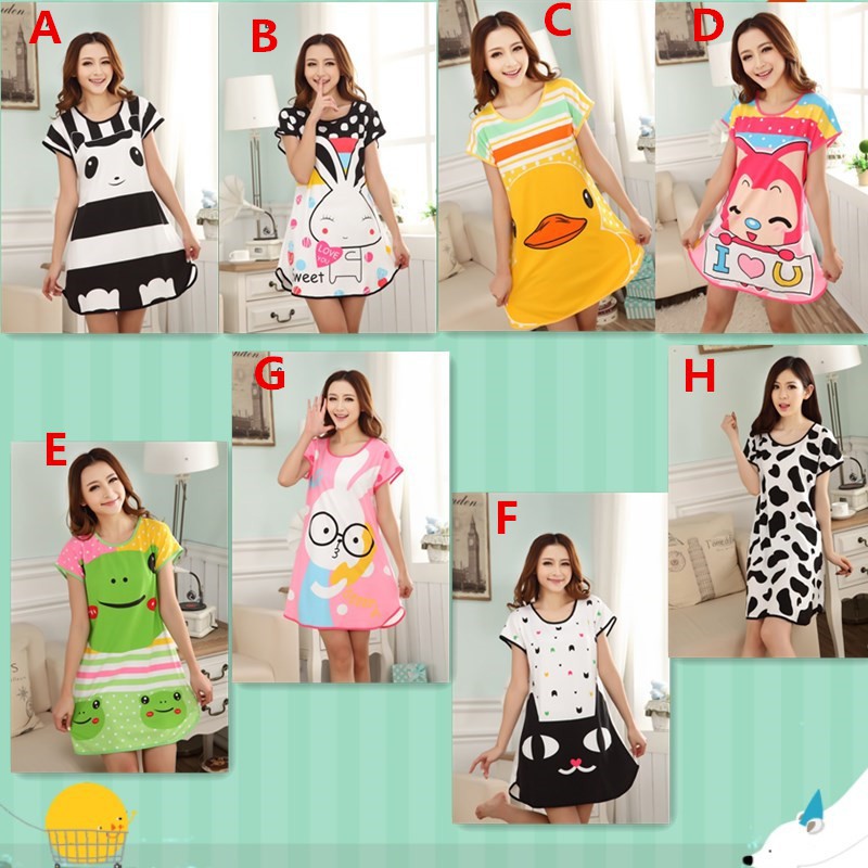 Women Pajamas Sleepwear Nightwear Sleep Dress Cartoon Evening Dress | BigBuy360 - bigbuy360.vn