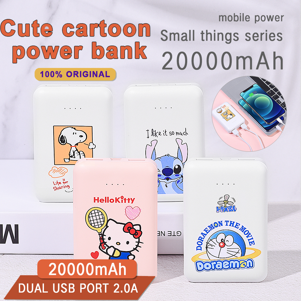 Sạc dự phòng dung lượng lớn  Y-47 20000mAh hình hoạt họa đáng yêu có hai cổng USB cho Android iPhone