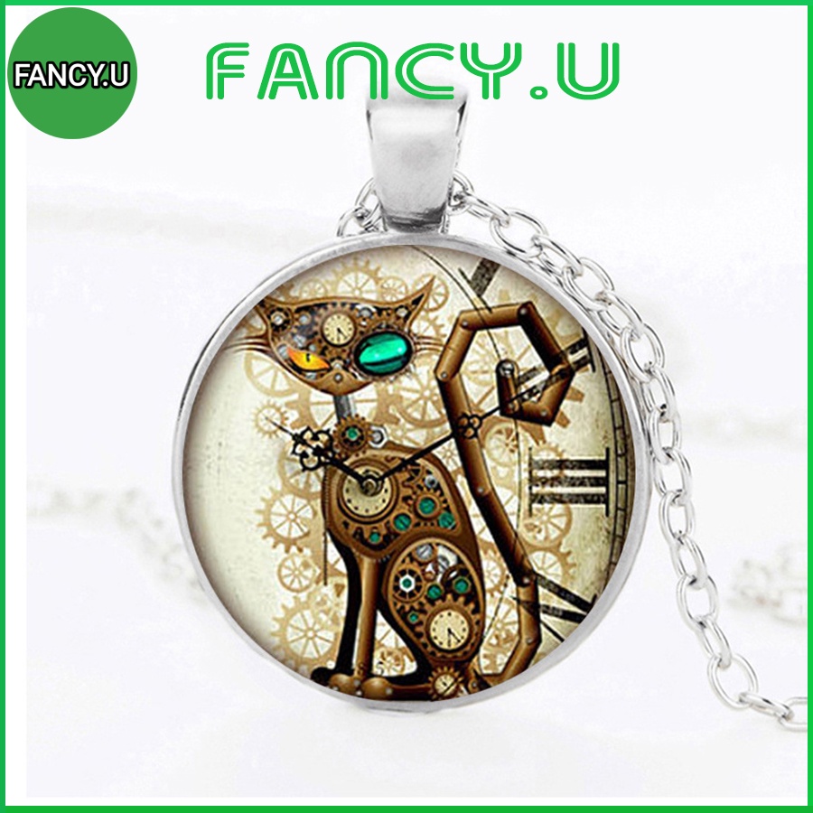 Vòng Cổ Dây Chuyền Nam Nữ UNISEX Kiểu Tròn Cổ Điển Phong Cách Châu Âu Hình Chú Mèo Và Nốt Nhạc Vô Cùng Độc Đáo VC-01
