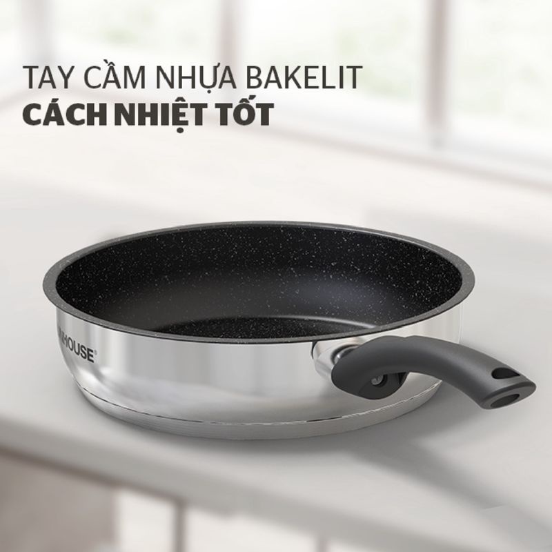 CHẢO TỪ INOX CAO CẤP 5 ĐÁY SUNHOUSE IN20M4 HÀNG CHÍNH HÃNG