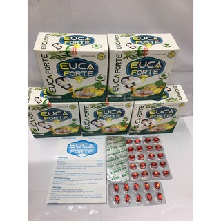 Euca Forte (100 viên) - Giảm ho, thông thoáng mủi họng, đau rát họng, khản tiếng, hắt hơi  sổ mũi, cảm lạnh