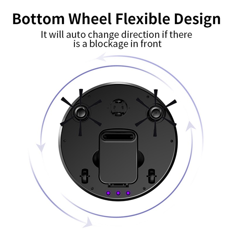 Automatic Robot Vacuum Cleaner Cordless Multifunctional USB Rechargeable Wet and Dry Smart Sweeping Cleaning for Home