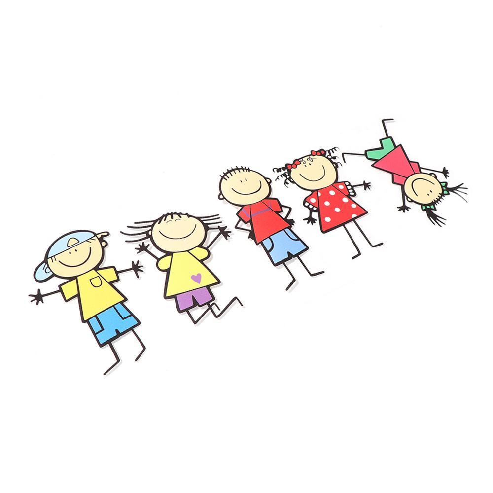 WTTLE Sticker Dán Xe Hơi Hình Gia Đình Hoạt Hình Vui Nhộn