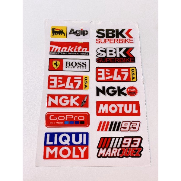Tem nổi LIQUI NGK GOPRO MOTUL cao cấp dán xe máy, ô tô, mũ bảo hiểm chống thấm nước, chống bay màu