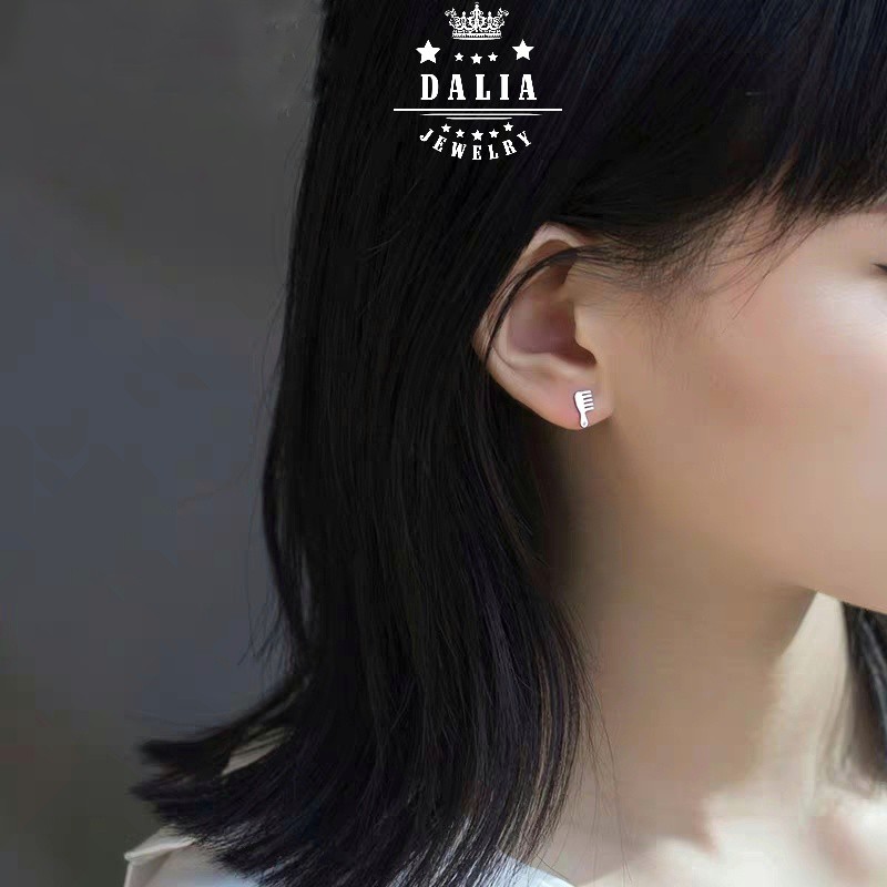 Bông tai bạc nữ hình kéo lược kute DaLiA Jewelry khuyên tai bạc thật 925