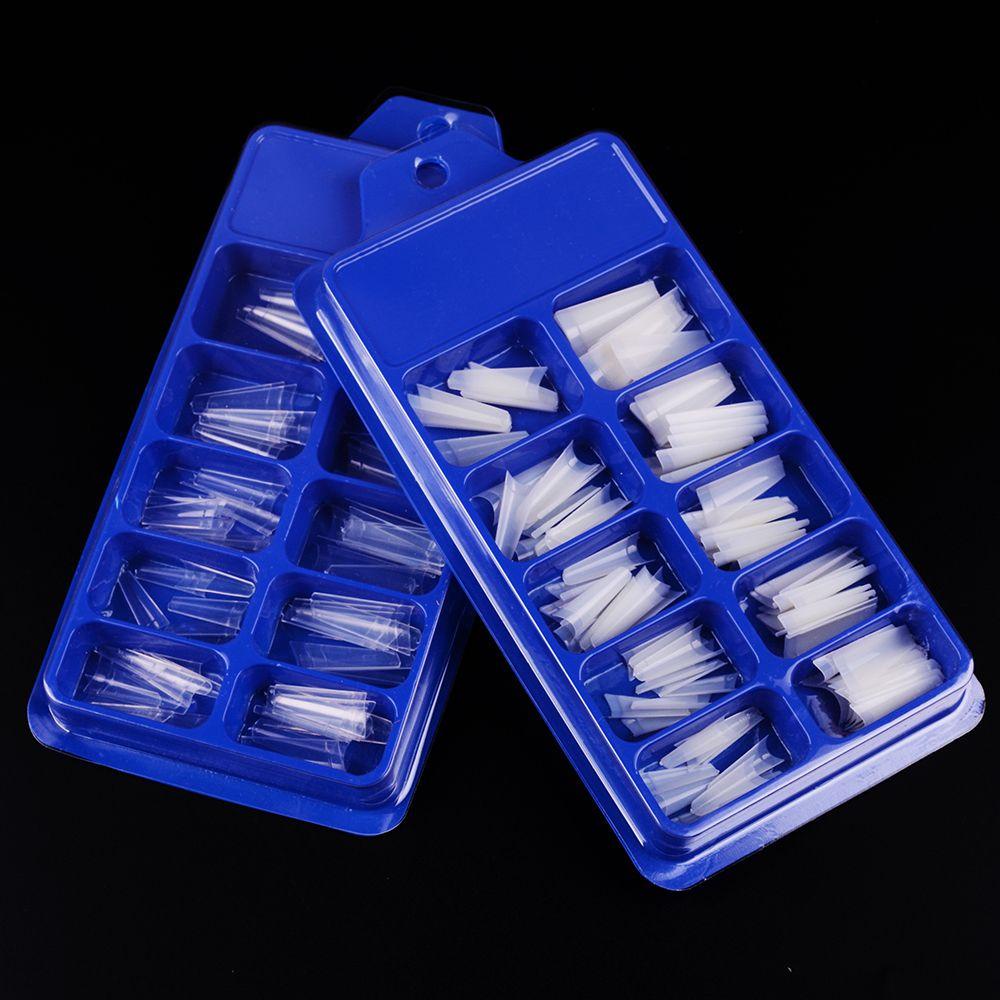 Bộ 100 Móng Tay Giả Nối Dài Bằng Acrylic Tự Nhiên Che Phủ Nửa Móng Tay
