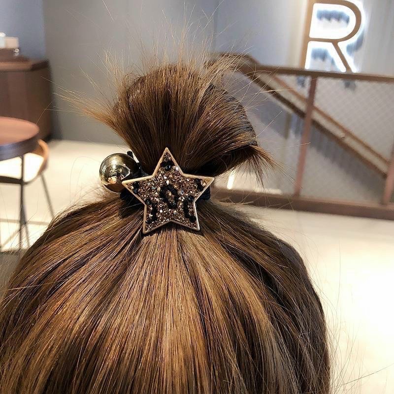 Dây Buộc Tóc Hình Ngôi Sao Nạm Đá Phong Cách Hàn Quốc