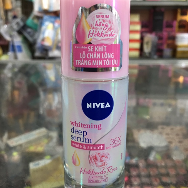 Lăn nách Nivea - lăng nách Lily/ Hồng Hokkaido/ Sakura - Lăng khử mùi nữ 48h - khử mùi nách Serum 40ml