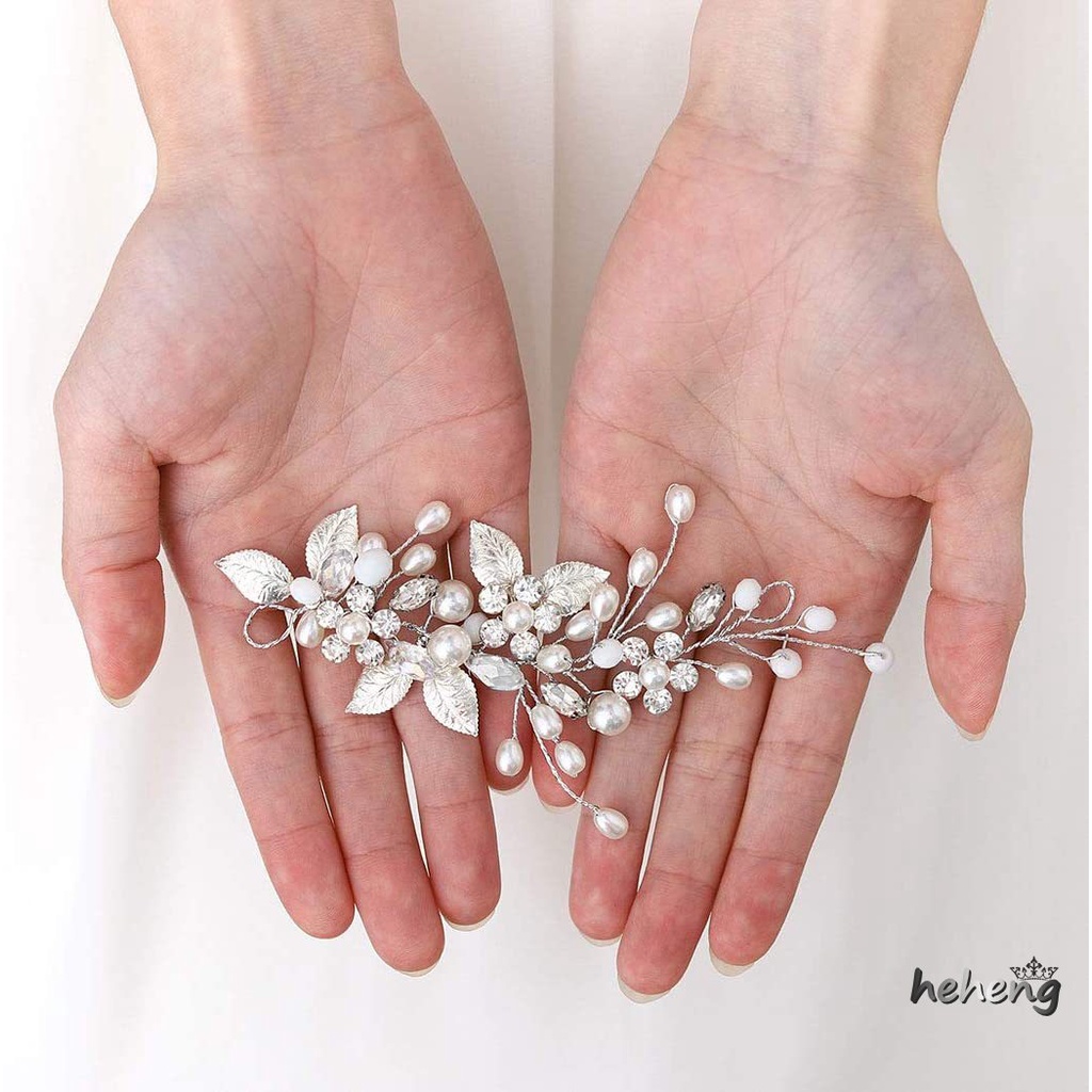 Dây Cài Tóc Đính Ngọc Trai Và Lá Cây Phong Cách Boho Cho Cô Dâu