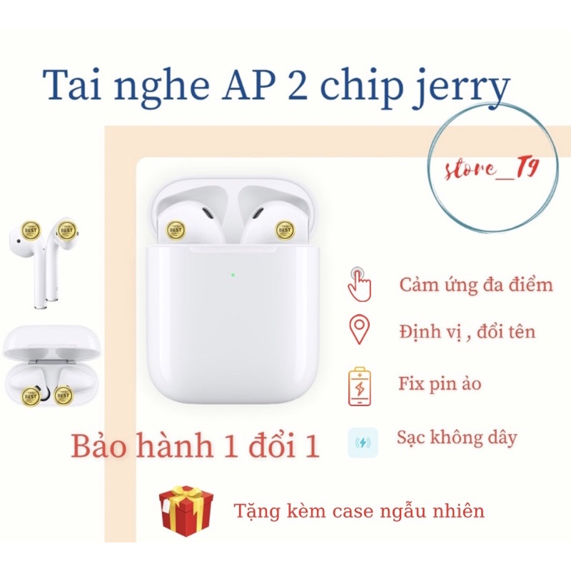Tai nghe TWS chip Jerry cảm ứng đa điểm -Định vị- đổi tên- fix pin ảo bản cao cấp nhất!