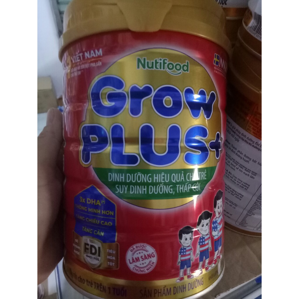 Sữa bột Growplus +đỏ Trên 1 tuổi 900g date mới
