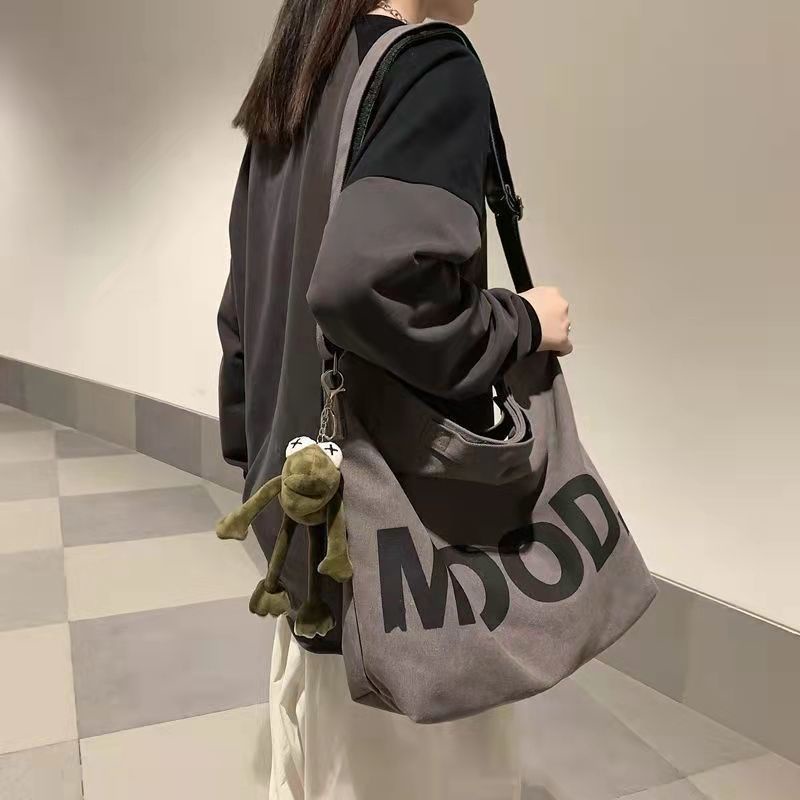 Túi Xách canvas Cỡ Lớn In Chữ Đơn Giản Phong Cách Hàn Quốc