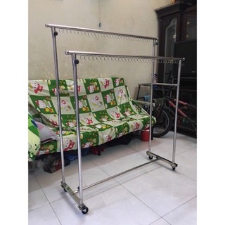 sào phơi đồ đôi inox có bánh xe