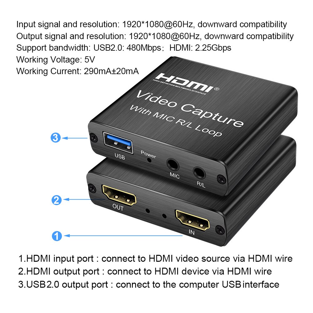 Thẻ Ghi Hình Video Hdmi 1080p Usb 2.0 Chuyên Dụng Cho Live Stream