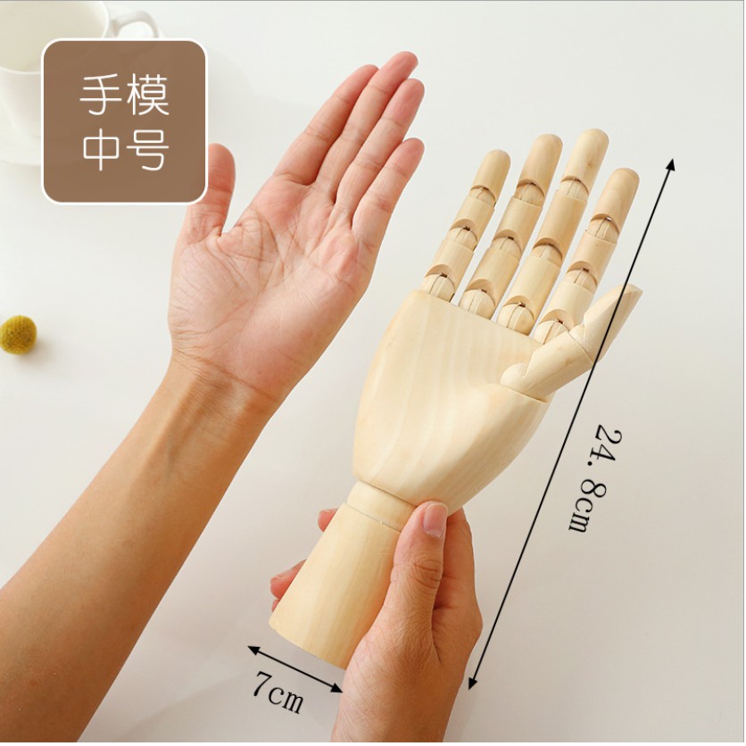 [Kuelox] Mô hình bàn tay gỗ để làm mẫu vẽ hoặc trang trí (Dài 17cm-30cm), ngón tay đầy đủ khớp