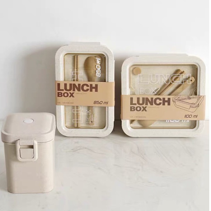 Hộp Đựng Cơm Lúa Mạch 2 Ngăn Giữ Nhiệt Kèm Đũa Thìa Cao Cấp | BigBuy360 - bigbuy360.vn
