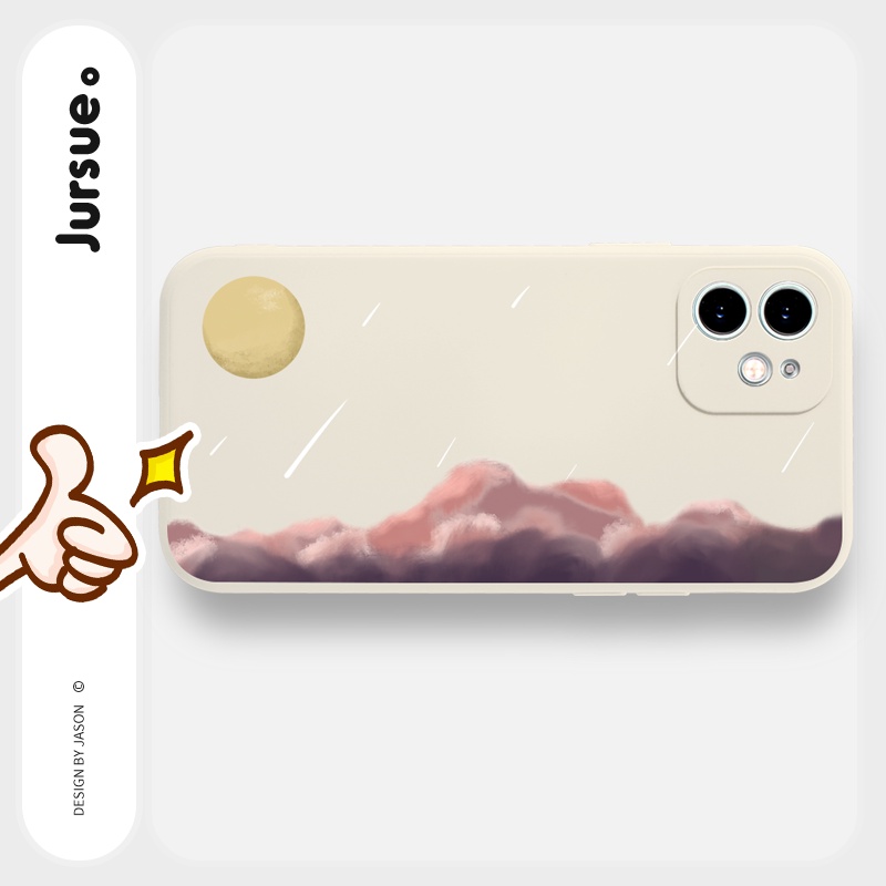 Ốp lưng JURSUE mềm hình cặp đôi dễ thương đẹp cho iPhone 13 12 11 Pro Max SE 2020 X XR XS 8 7 ip 6S 6 Plus kute Y1824